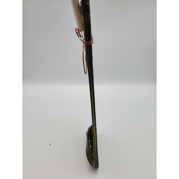 Cheese Plate Green Wine Bottle Serving Dish Spoon Rest Etched Golfer Flattened - Picture 9 of 12